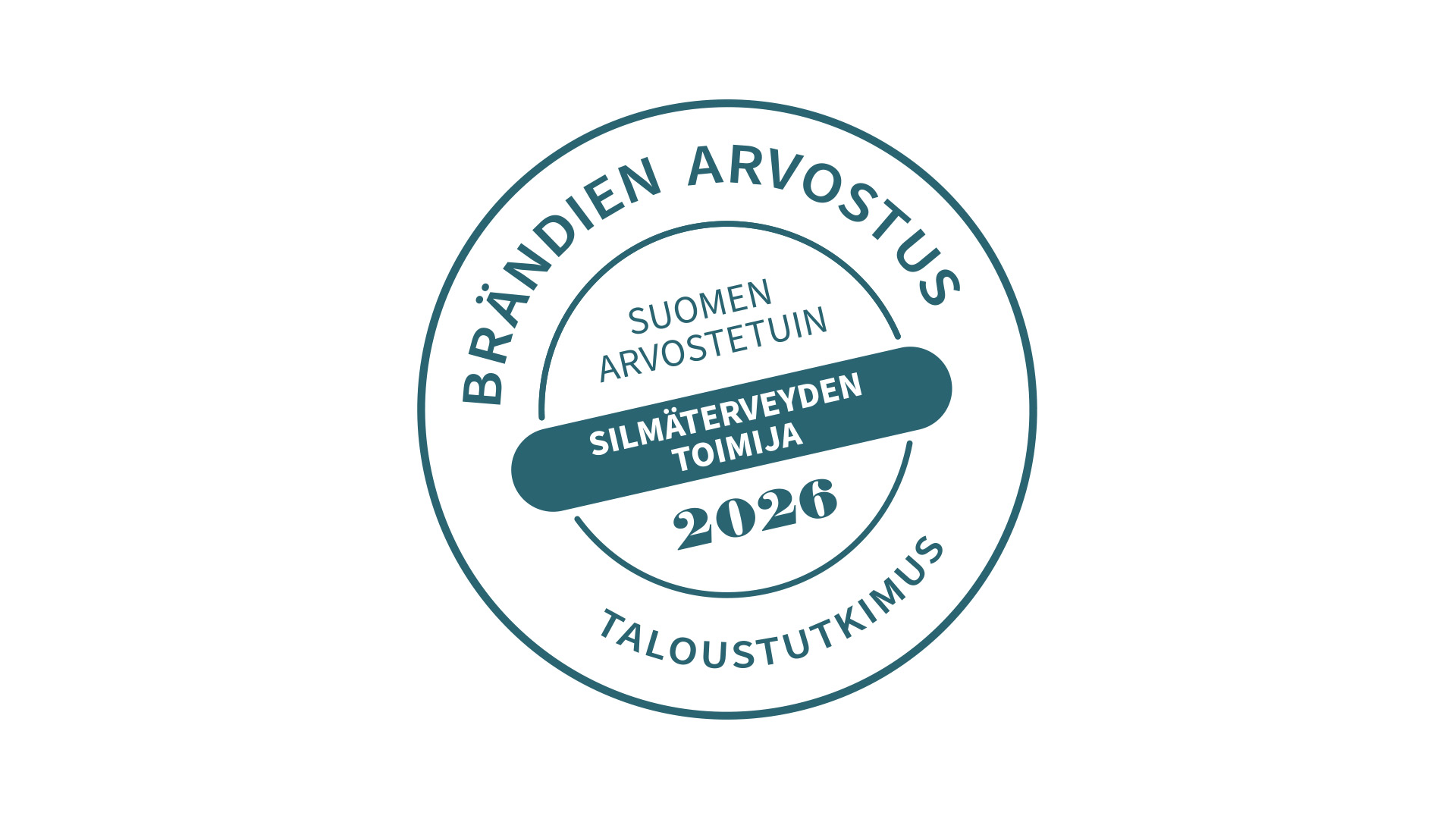 Logo: Bränditutkimus, Suomen arvostetuin silmäterveyden toimija 2026.