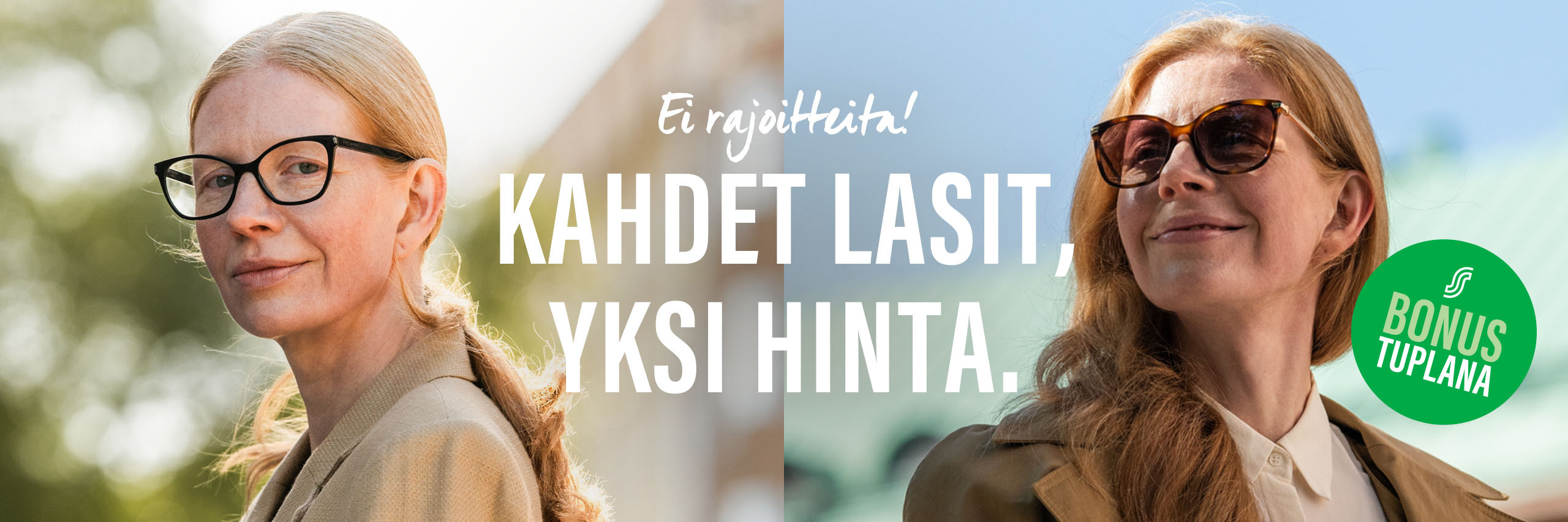 Kampanja: kahdet lasit, yksi hinta!